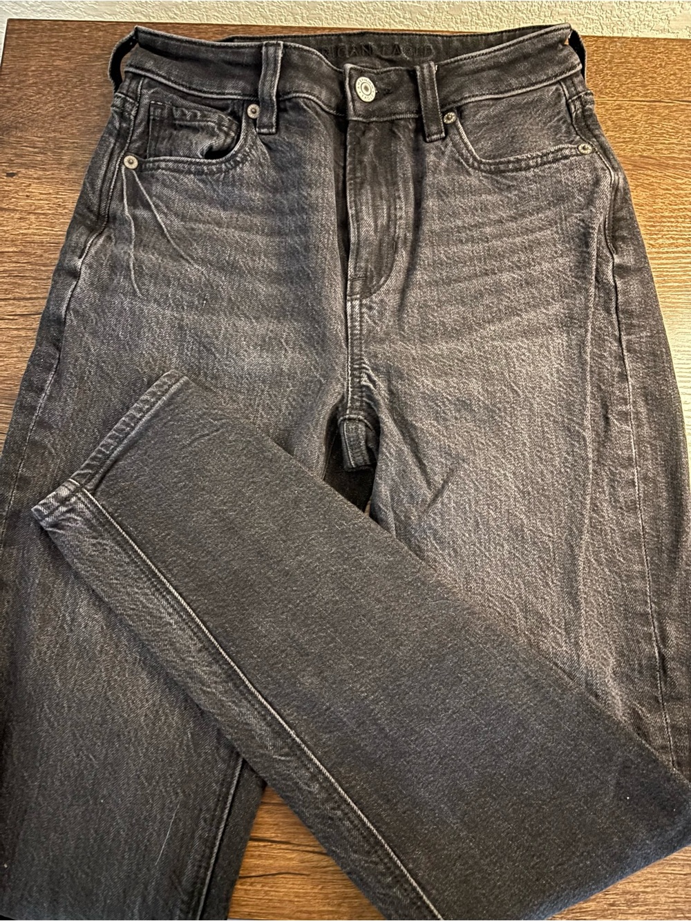 American Eagle Outfitters Black Washed Mom Jeans